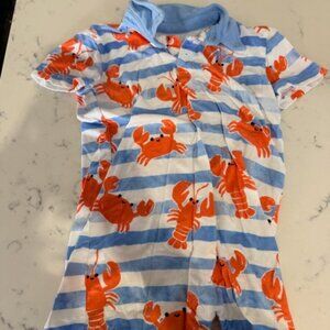 Little Sleepies Crustacean Crew Polo Shorty Romper